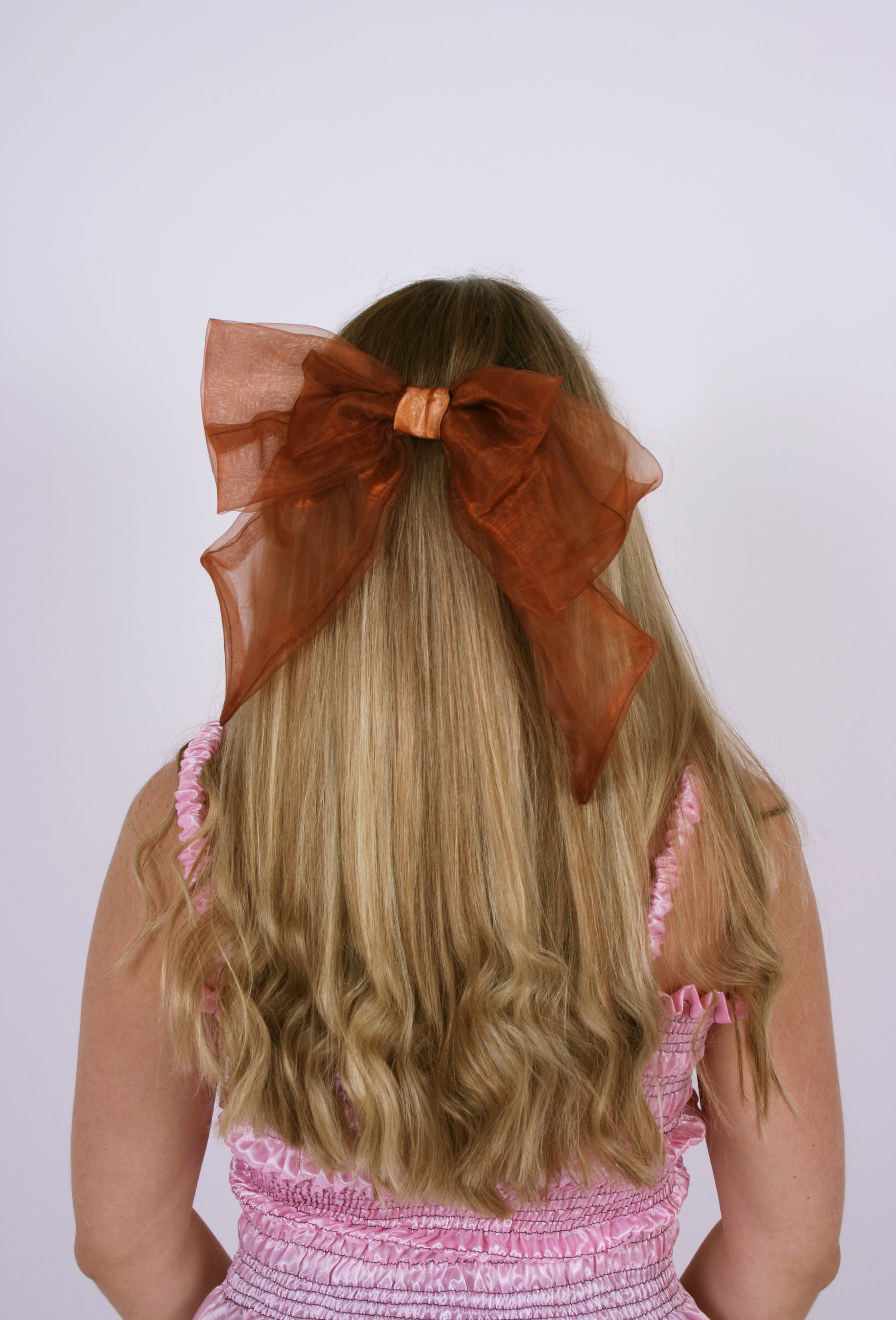 BUNNY BOW ✧ in Luxe Terracotta Brown Organza