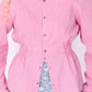 RED PINK PINSTRIPE REWORK SHIRT DELTA OF PHOENIX 