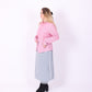 RED PINK PINSTRIPE REWORK SHIRT DELTA OF PHOENIX 