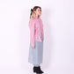 RED PINK PINSTRIPE REWORK SHIRT DELTA OF PHOENIX 