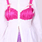 WHITE REWORK SHIRT PINK BRALETTE DELTA OF PHOENIX