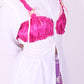 WHITE REWORK SHIRT PINK BRALETTE DELTA OF PHOENIX