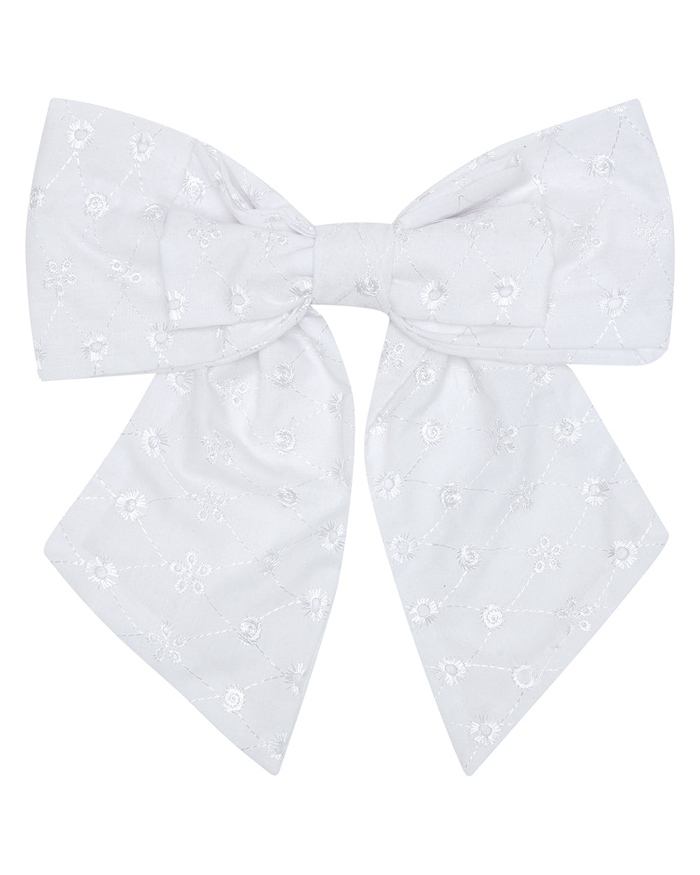 XL OVERSIZED BOW ✿ in White Broderie Anglaise Cotton