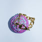 PINK AND BLUE CUPCAKE BAG CHARM - RHINESTONE - GOLD CHAIN - DELTA OF PHOENIX