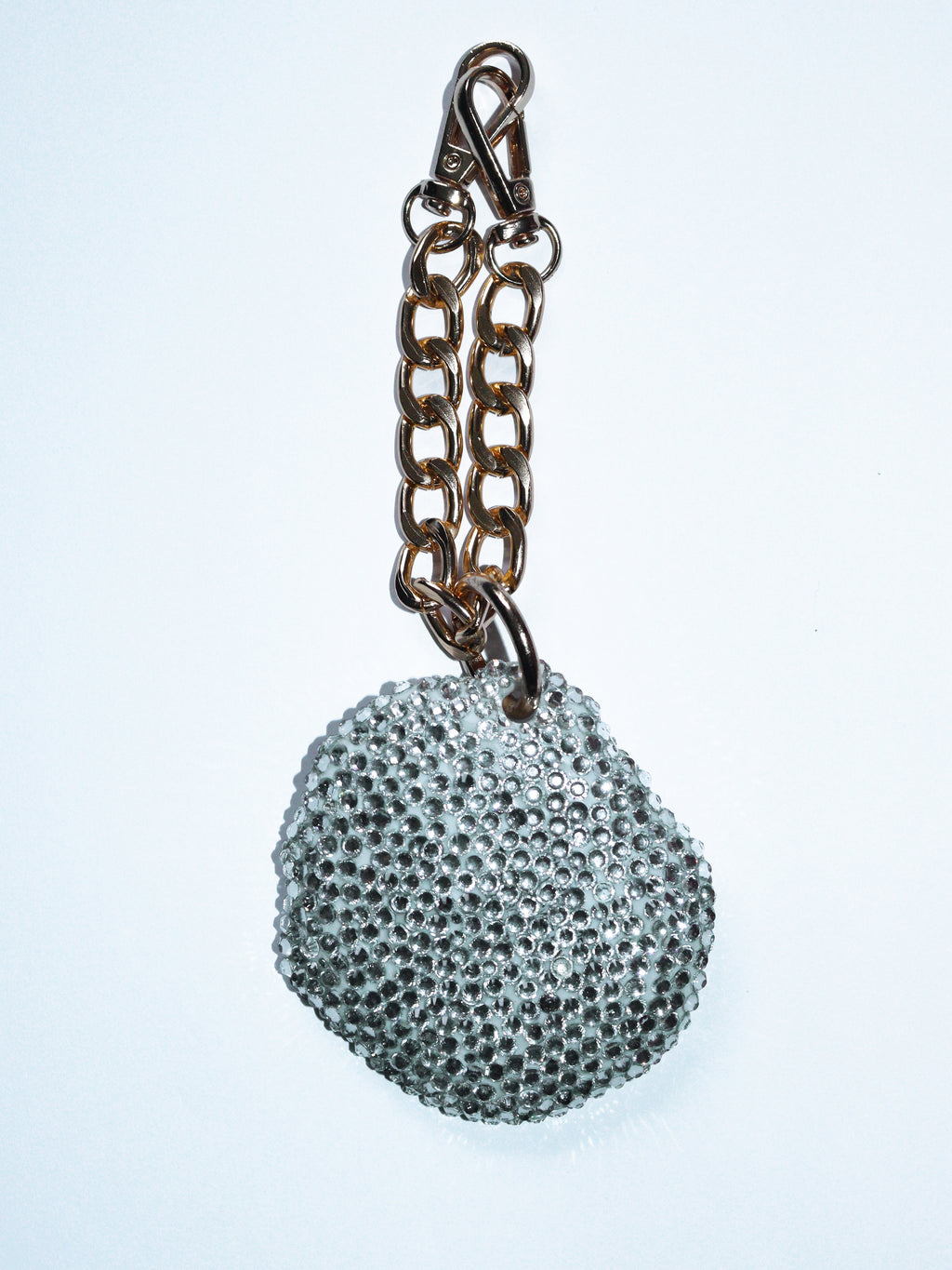 FRIED EGG BAG CHARM - RHINESTONE - GOLD CHAIN - DELTA OF PHOENIX