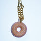 PINK DONUT BAG CHARM - RHINESTONE - GOLD CHAIN - DELTA OF PHOENIX