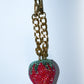STRAWBERRY BAG CHARM - RHINESTONE - GOLD CHAIN - DELTA OF PHOENIX