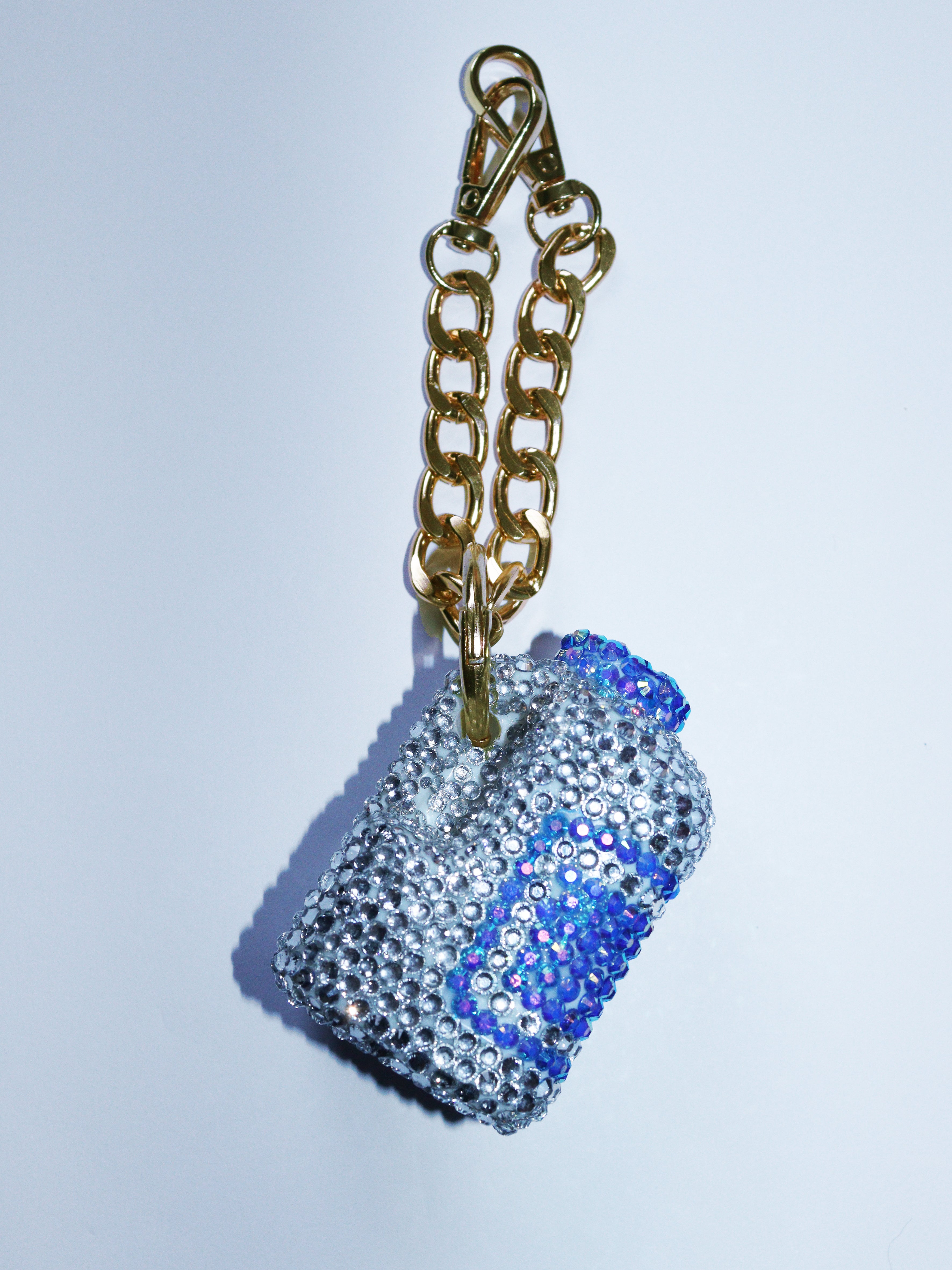 MILK BAG CHARM - RHINESTONE - GOLD CHAIN - DELTA OF PHOENIX
