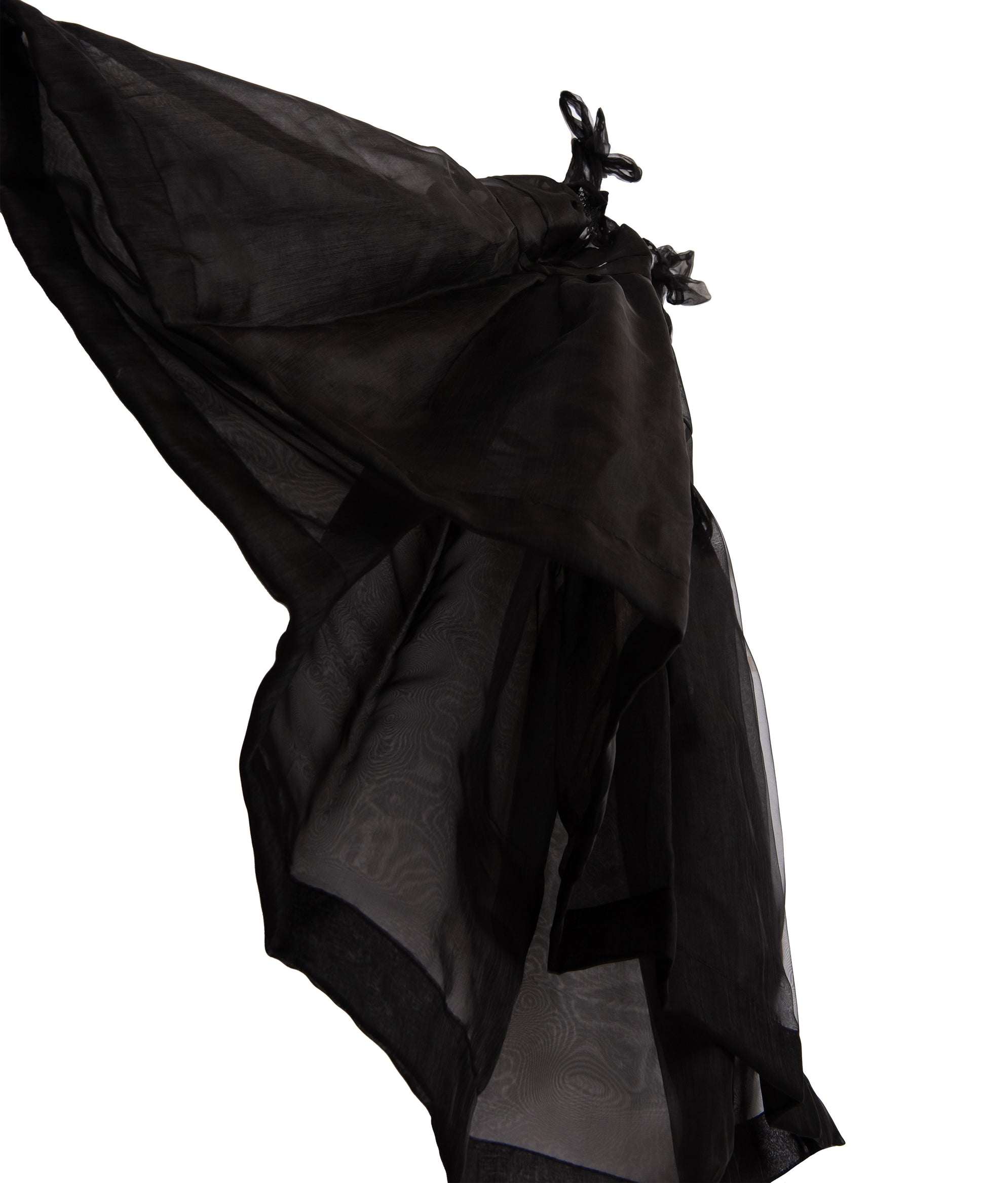 BUFFY 2.0 Black Organza Waterfall Dress DELTA OF PHOENIX